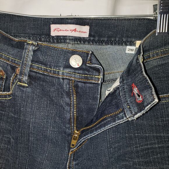 Vintage Y2K Pamela Anderson Dark Denim Bootcut Flare Jeans Womens Size 28 - Picture 5 of 9